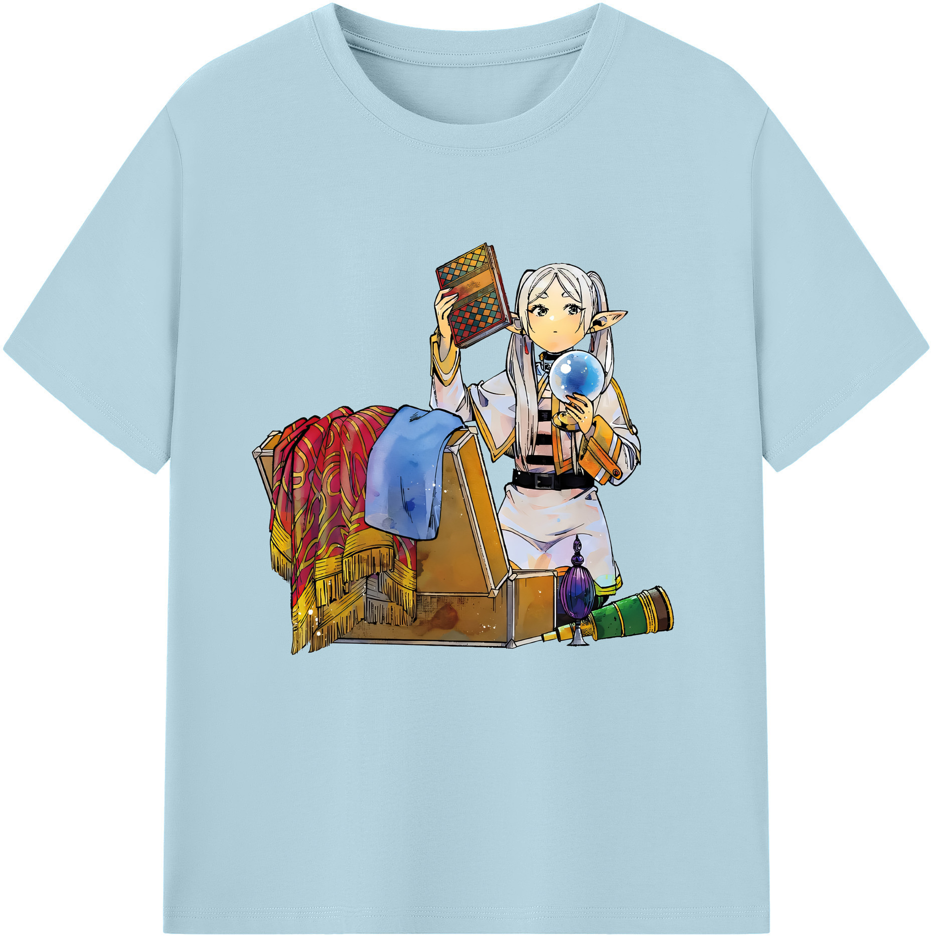 （画像用） 葬送のフリーレン Frieren 綿100％半袖Tシャツ（フロントプリント）